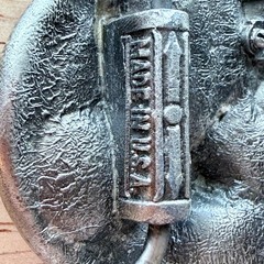 the great american belt co vintage Alaska belt buckle USA made deer doe pewter