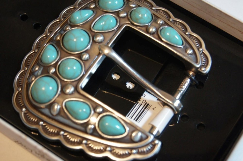 Blazin Roxx Western Chunky Faux Turquoise Stones belt buckle 37931