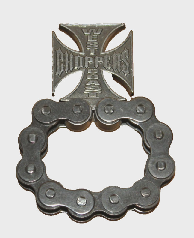 WEST COAST CHOPPERS Chain Belt Buckle Bottle Opener Metal Silver