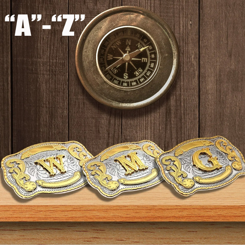 Belt Buckle Unisex Western Cowboy Initial Letter A – Z Rodeo Belt Buckle USA