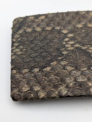 Vintage Genuine Python Snakeskin Belt Buckle Leather Western Exotic Handmade