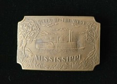 Queen Of The West MISSISSIPPI Belt Buckle Bergamot Brass Work From 1973
