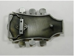 Black Guitar Headstock Belt Buckle