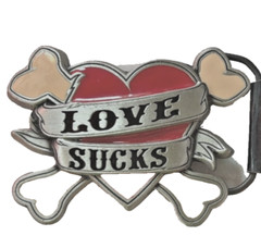 Lucky 13 Belt Buckle Love Sucks Text New Original Officially Licensed Men Women