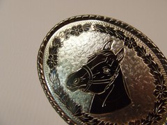 Bridled Horse Head Equestrian Oval Belt Buckle Made in USA
