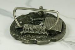 Grizzly Bear pewter belt buckle western vintage Siskiyou Buckle Co 1984