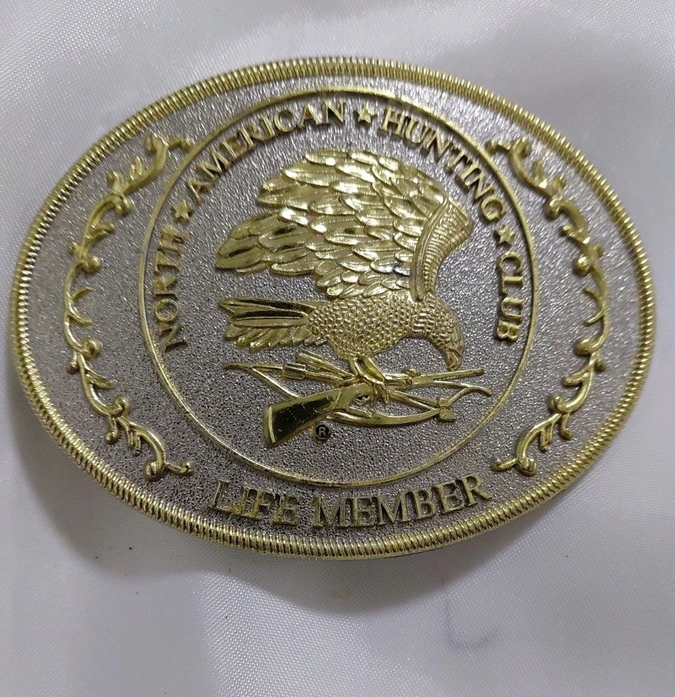 North American Hunting Club, Lifetime Member Belt Buckle Excellent Condition