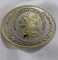 North American Hunting Club, Lifetime Member Belt Buckle Excellent Condition