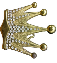 Crown Belt Buckle New Men Women Bling Iced Gold Metal Rhinestone Cowgirl Cowboy