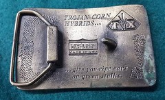 Trojan Hybrids Corn Lewis Corp Palatine IL Illinois Vintage Belt Buckle RARE