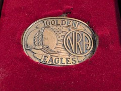 VTG NRA National Rifle Association GOLDEN EAGLES Belt Buckle Made in USA In Box