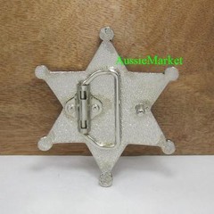 1 x mens belt buckle quality metal alloy sheriff badge western jeans cowboy new