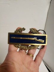 Vtg 1989 AMERICAN BUCKLE CO Solid Brass US Civil War Baron Rifle Wreath Belt