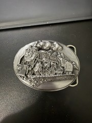 Vintage Siskiyou 1988 Steam Engine Train Belt Buckle Railroad Locomotive USA
