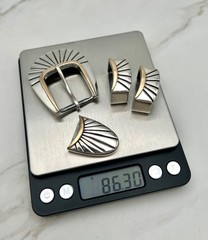 BG Mudd BGM .925 Sterling 14K Gold Tom Taylor Santa Fe 1” buckle set