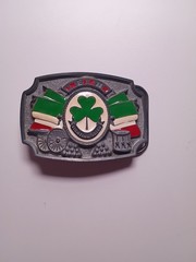 Tanside Ltd Ireland Fighting Irish Belt Buckle W/Shamrock Flag Vintage 2004DD236