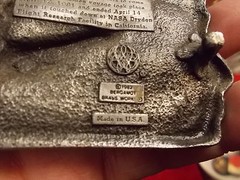 N/M CONDITION 1982 BERGAMOT BELT BUCKLE « THE SPACE SHUTTLE COLUMBIA », COLORED