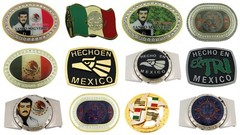 12 Pcs Mexican Azteca Calander Hecho Mexico Malverde Belt Buckles Lighters Metal