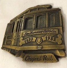 Vintage 1980’s San Francisco Cable Car Belt Buckle Indiana Metal Craft Warriors
