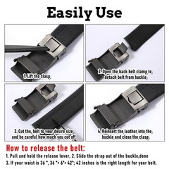 QfwdfcTrenz 35mm Ratchet Belt Buckle Only for 1 3/8 Slide One Size, Silver