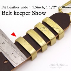 Mens solid brass belt buckle keeper replacement 1.5&Prime; 38mm belt loop set Lot