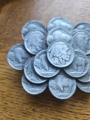 Vintage Faux Indian Head & Buffalo Nickel Belt Buckle 1986 Made In USA