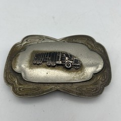 Vintage Truck Trailer Metal Belt Buckle Trucker
