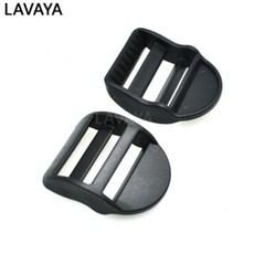10pcs Ladder Lock Slider Plastic Buckles Belt Buckle Package Accessories Black