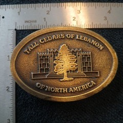 Vintage 1970s Solid Brass Masonic Belt Buckle