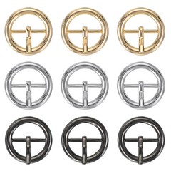 9Pcs 0.8&Prime; Single Prong Belt Buckle Metal Roller Buckle Black/Silver/Light Gold