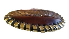 EAGLE Belt BUCKLE Sm LEATHER w/ Silver+Gold Edge LACING Handmade Western/Biker