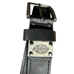 Dickies Black Brown Leather Reversible Size 44 Men&rsquo;s Belt Silver Buckle