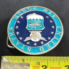 UNITED STATES AIR FORCE EAGLE SHIELD STARS MILITARY VETERAN BELT BUCKLE USA MADE