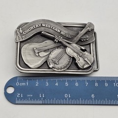 Bergamot Brass Works Country Western Music Belt Buckle Cowboy Rodeo 1984