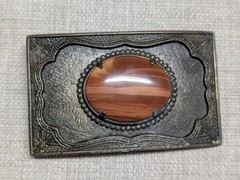 vintage PICTURE JASPER belt buckle SOUTHWESTERN native american GEMSTONE