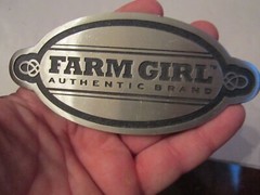 FARM GIRL AUTHENTIC BRAND BELT BUCKLE – VERY LARGE – GW13