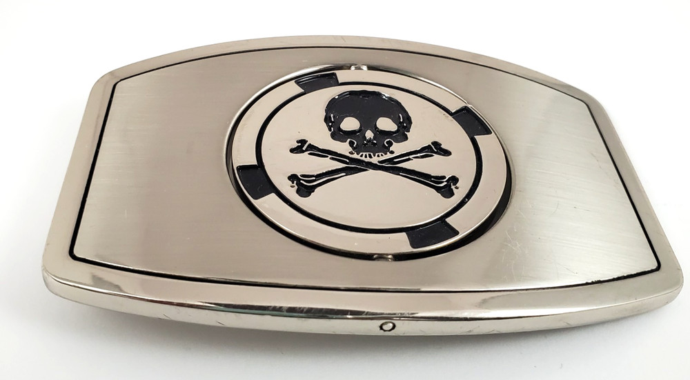 Skeleton & Bones Crossed Reversible Spinning Belt Buckle
