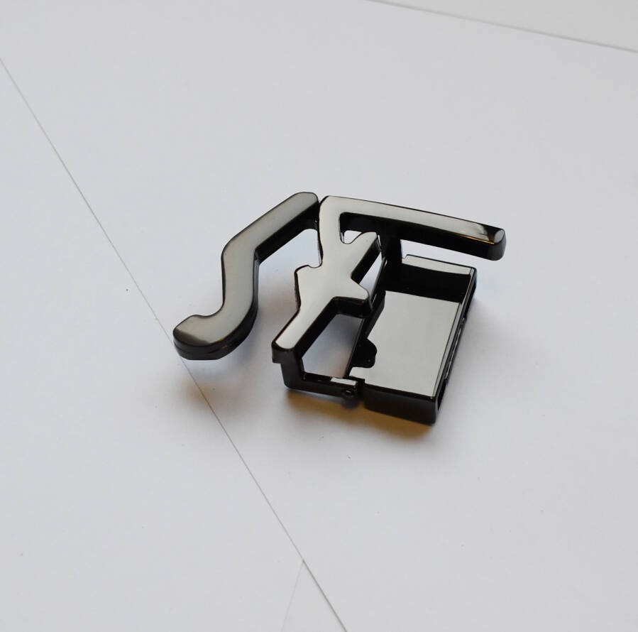 Men Salvatore Ferragamo « SF » Logo Belt Buckle Black W Silver Grey for 3.5cm Belt