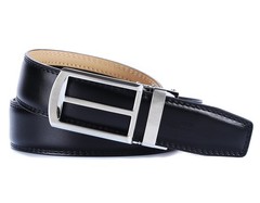 Tonywell One Size:32&Prime;-45&Prime;Waist, Black Leather & Silver Style Metal Buckle