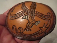 THE RIGHT TO KEEP AND BEAR ARMS BELT BUCKLE – LEATHER — GW-13