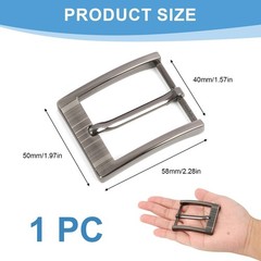 Men&rsquo;s Belt Buckle, Metal Belt Buckle, 40 mm, Snap Fastener, Square…
