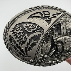 VTG SSI Handcrafted Metal Belt Buckle Southwest Eagle Rain Cloud Fathers 4&Prime; USA