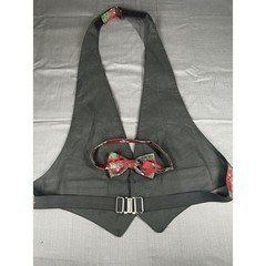 Holiday Red Vest and Bow tie trees/bells adjustable med/small