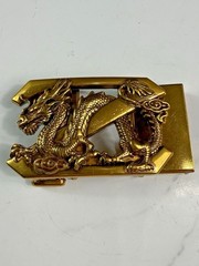 Vintage Style Dragon Belt Buckle Bronze Tone Asian Mythical Western 1.25&Prime; Strap