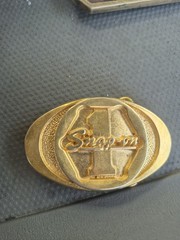 Snap-on Brass Belt Buckle Lot Gold/Silver 1.5in Logo Oval/Rect SPP-369