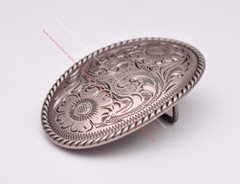 Men Retro Silver Cowboy Floral Engraved Western Belt Buckle Fit 35MM Strap