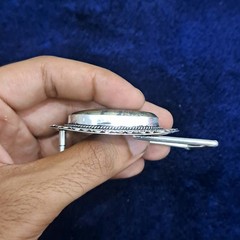 Natural Pyrite Belt Buckle Silver Plated Handmade Western Cowboy Statement Buckl