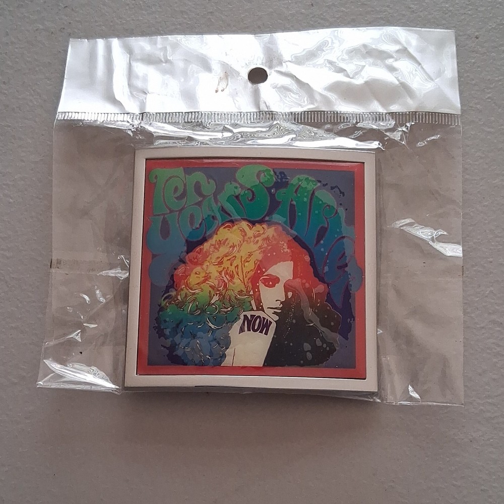 HQ Psychedelic Music Graphic Square Metal Belt Buckle Silver Multicolor
