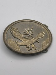 Vintage Unbranded Eagle Hawk Sun 3D Metal Belt Buckle Silver / Gold Tone