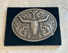 Montana Silversmiths Yellowstone Y Longhorn Skull Belt Buckle Attitude Buckles